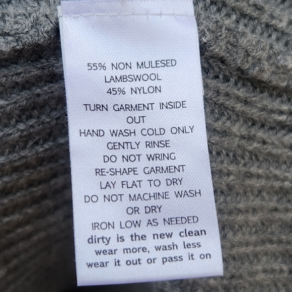 TOAD & CO Women's Sweater Dress Medium Gray Lambswool Ribbed Classic Minimalist - Picture 4 of 8